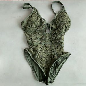 Olive Green Full Piece Bathing Suit